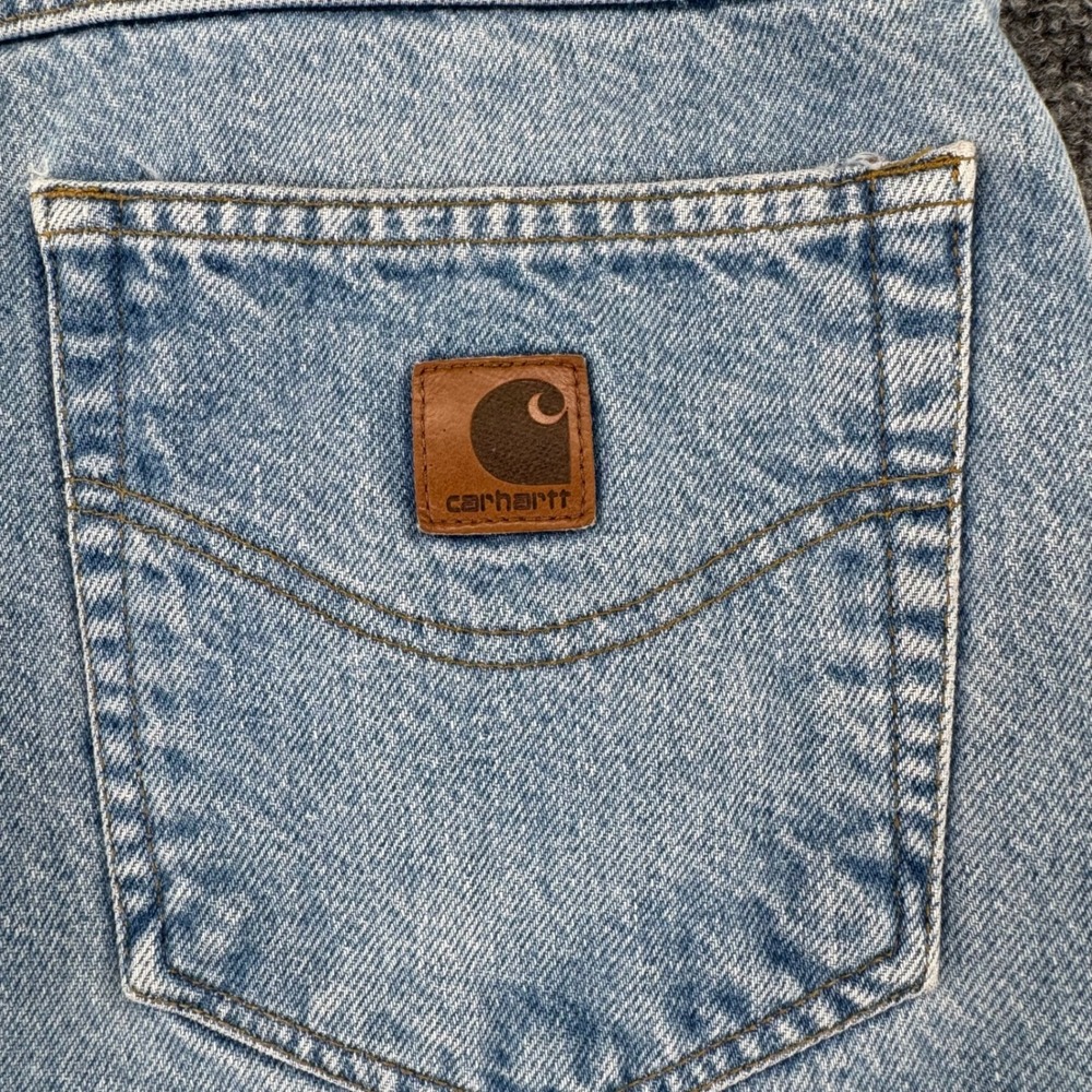 Carhartt Jeans Mens 42x30 Workwear Cotton Traditional Fit Light Blue Vintage 00s - Picture 10 of 11